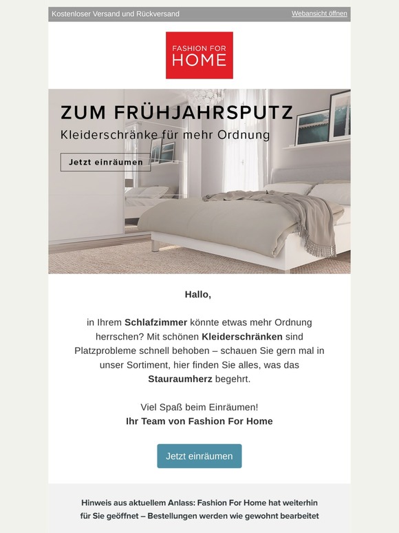 Neuer Schrank, neues Glück