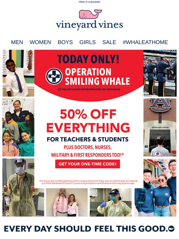 Vineyard Vines 50 Off For Teachers, Students & Healthcare Heroes Milled