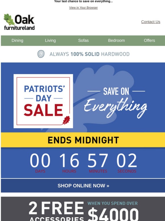 Our Patriots Day Sale MUST End Midnight!