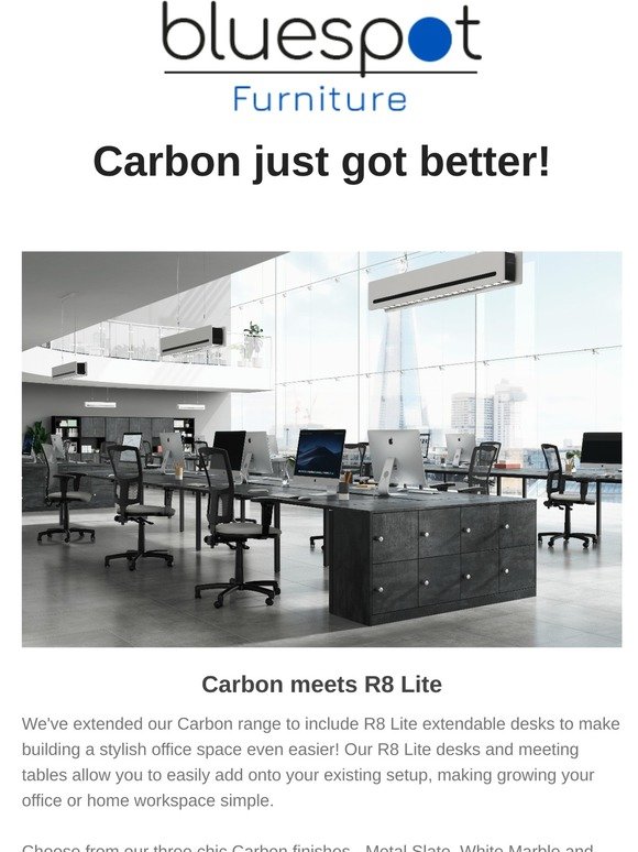 More newness! Meet Carbon's R8 Lite extendable desks