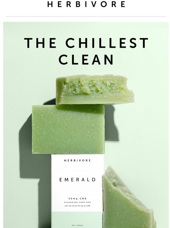 Herbivore Botanicals New Emerald 50mg CBD Cleansing Soap Milled
