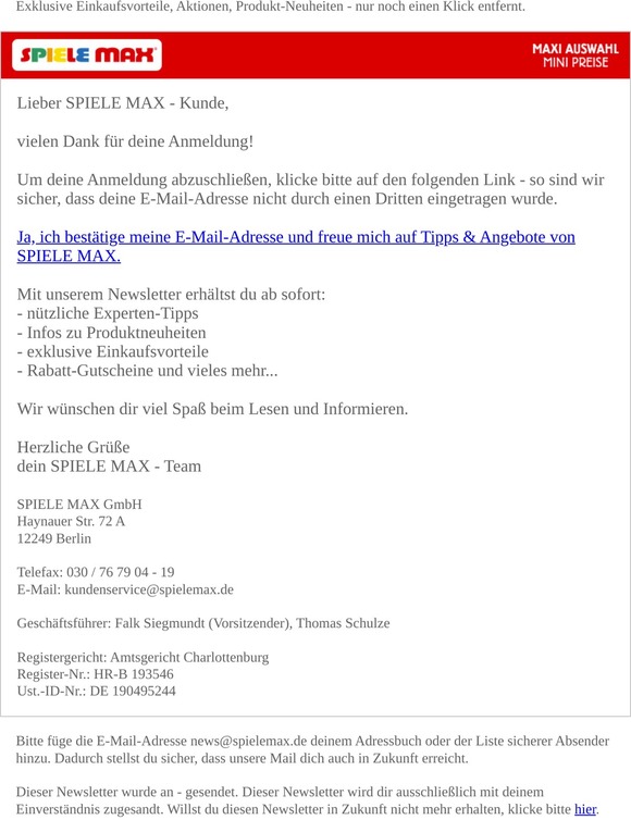 Bitte bestätige deine Anmeldung