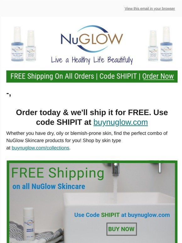 Don't Miss Out on NuGlow Skincare + FREE Shipping