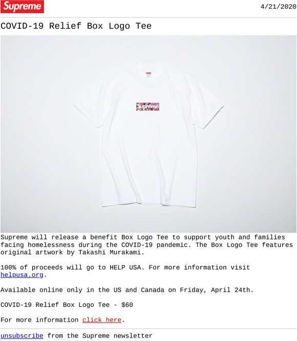 Supreme newsletter clearance