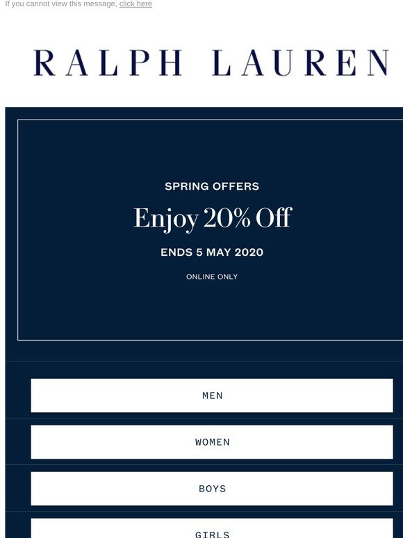 20% Off Spring Offers