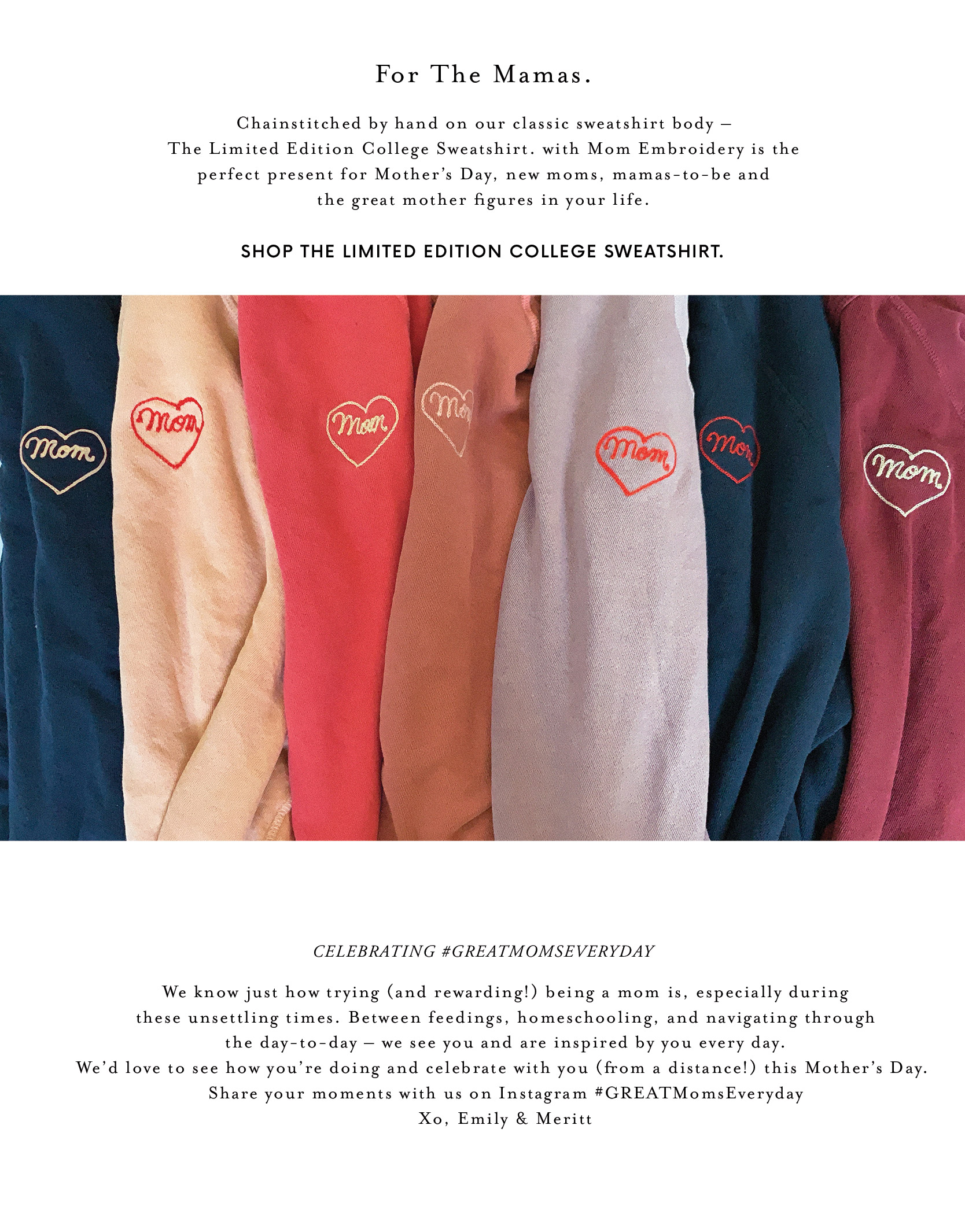 mom embroidered sweatshirt