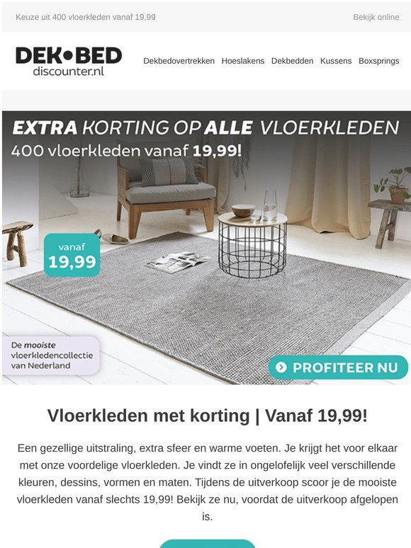 lease.dekbed-discounter.nl: Vloedkleden SALE: nu extra korting op vloerkleden Milled