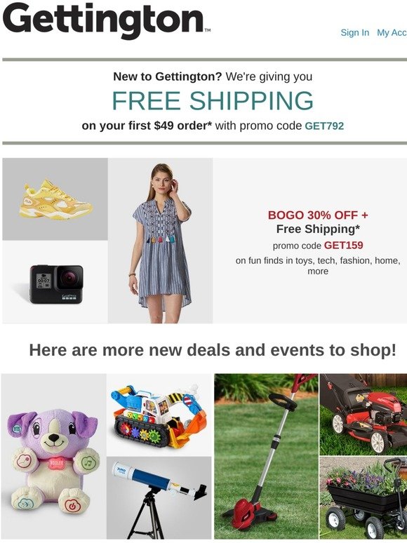 BOGO 30% OFF + Free Shipping on fun finds!