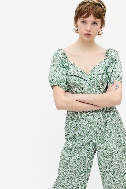 monki puff sleeve jumpsuit