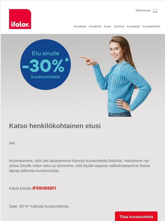 : Etu Sinulle: -30 % kuvatuotteista! | Milled