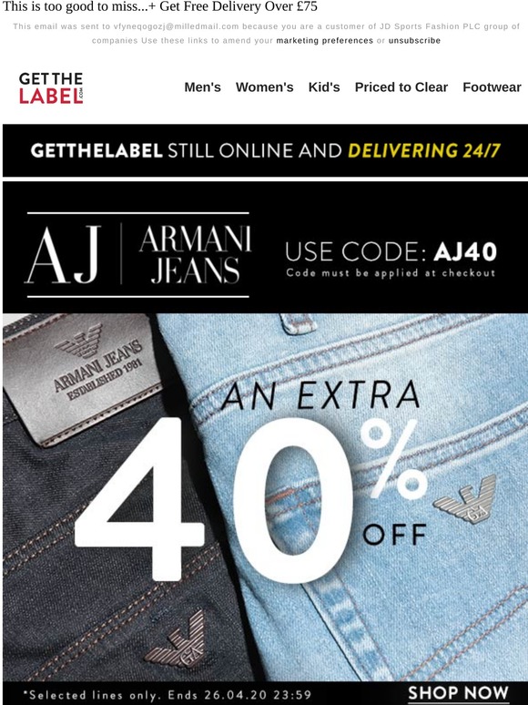 get the label armani jeans