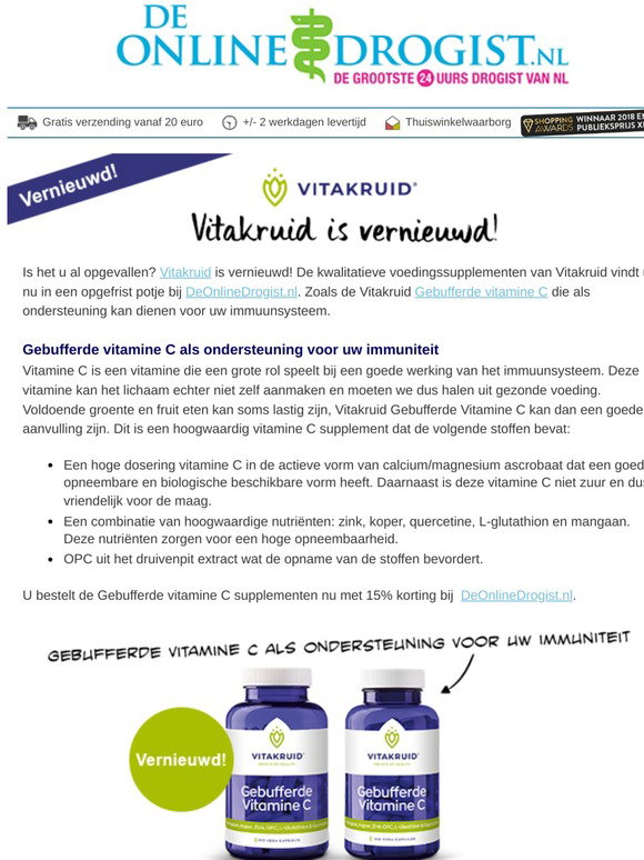 bijeenkomst diefstal Regeneratief DeOnlineDrogist.nl: 15% korting op Vitamine C | Vitakruid is vernieuwd! |  Milled