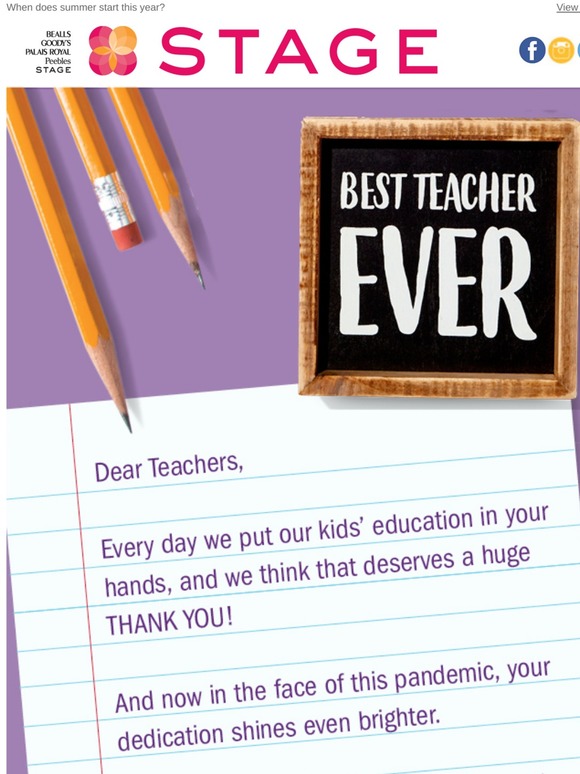 Thank you TEACHERS!