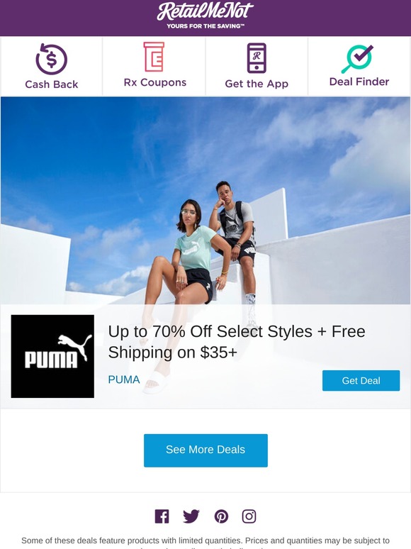 Puma retailmenot Clearance