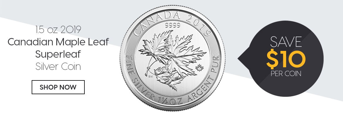 Silver Gold Bull Flash Sale 1 5 Oz 19 Canadian Maple Leaf Superleaf Silver Coin Milled