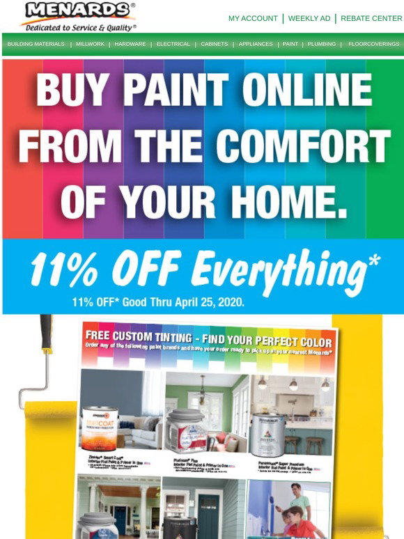 Menards: Looking For A Refresh? Buy Paint Online! | Milled