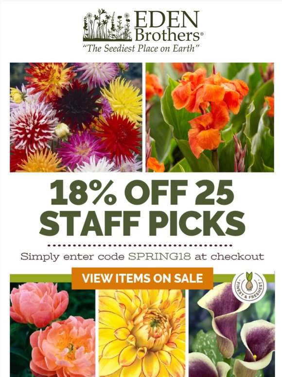 Eden Brothers Seed Company 25 Staff Favorites Are Back & On Sale for