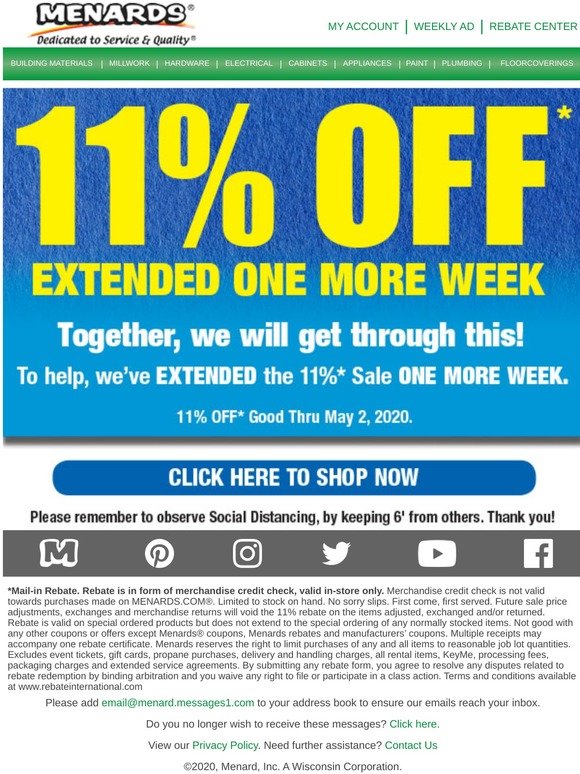 Menards 11 Off Everything* Extended One More Week! Milled