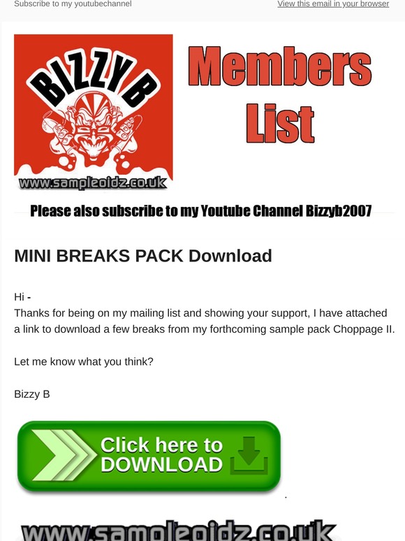 Free Breaks Pack From Bizzy B