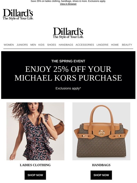 Dillards: The Michael Kors Spring Sale Event | Milled