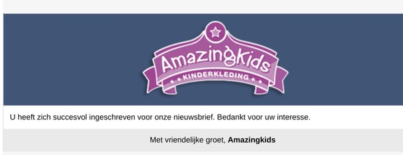 Inschrijving nieuwsbrief succesvol