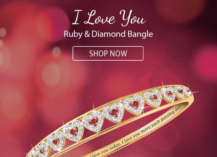 i love you ruby and diamond bangle