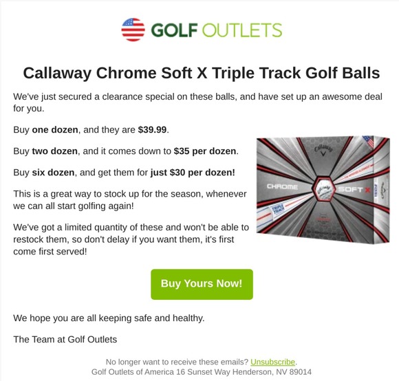 Callaway Chrome Soft X Triple Track Golf Balls - from $30 a dozen