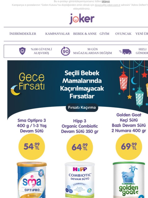 Gece Fırsatı Başladı! | Seçili Bebek Mamalarında Kaçırılmayacak İndirimler!