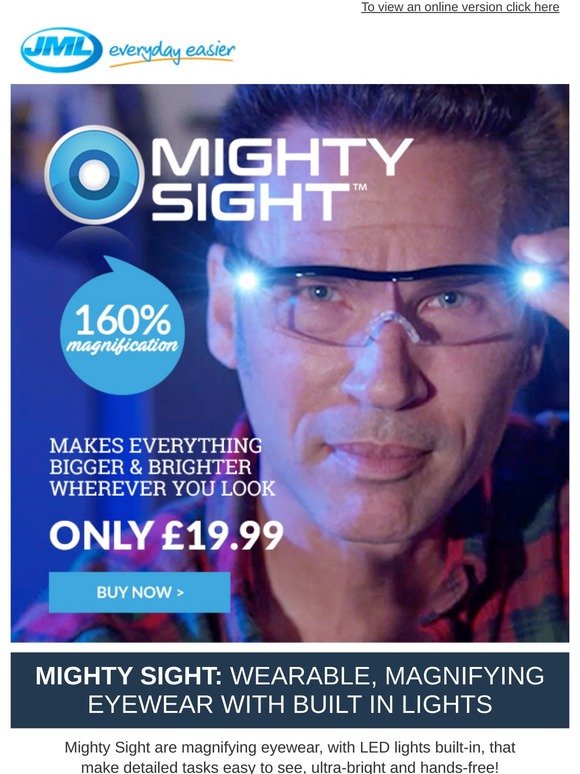 Mighty Sight LED Magnifying Eyewear Glasses as Seen on TV for sale online
