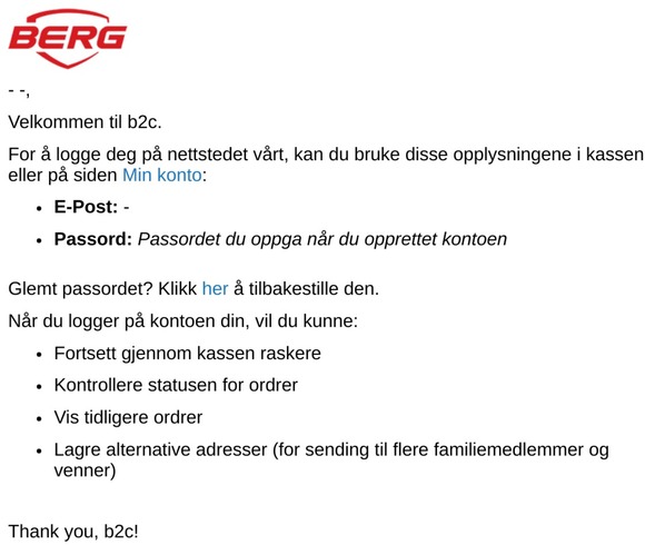 Velkommen til b2c