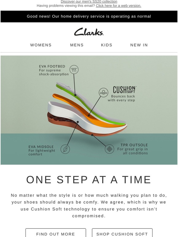 Clarks UK Cushion Soft, comfort matters Milled