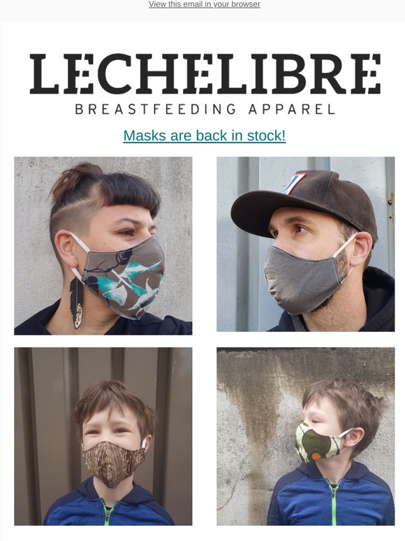 Masks are back in stock! Plus fun new kid prints available for limited time only!