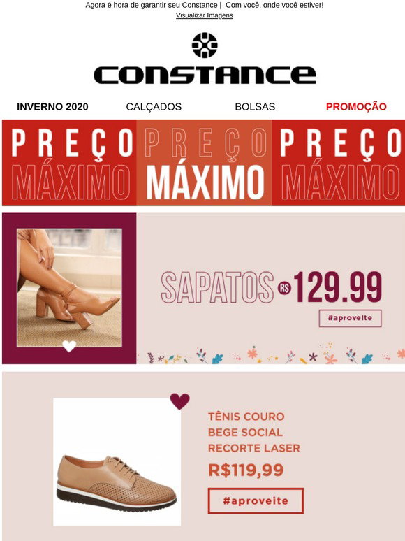 constance: Sapatos por no máximo R$ 249,99! | Milled