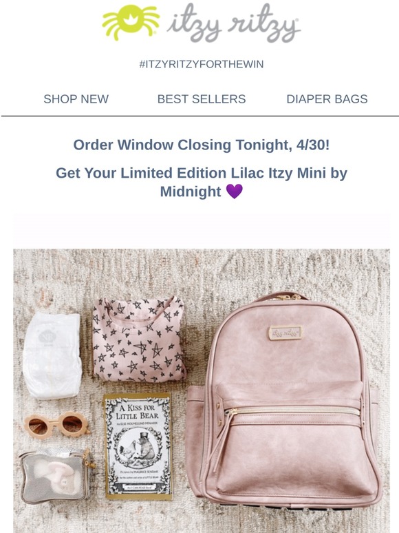 Itzy Ritzy Order By Midnight New Lilac Itzy Mini Diaper Bag Backpack Milled