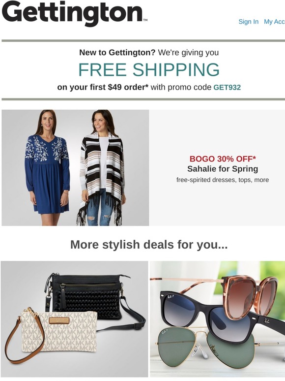 Sahalie spring style is BOGO 30% OFF!