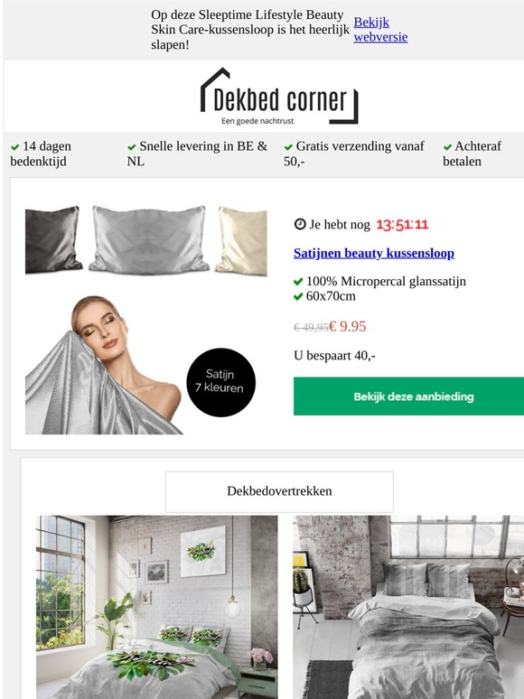 Satijnen Beauty Kussensloop