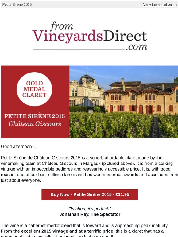 From Vineyards Direct Gold Medal Claret From Chateau Giscours At Only 11 95 Milled