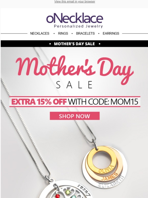Spoil her this Mother's Day - Extra 15% Off 😍