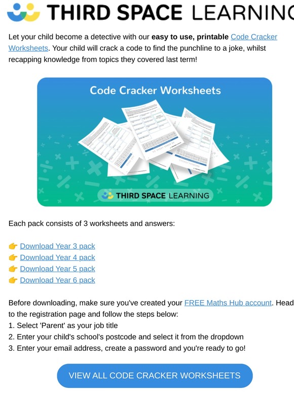 Your FREE Code Cracker Worksheets