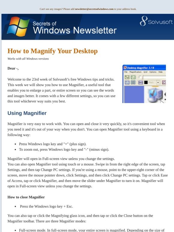 How to Magnify Your Desktop