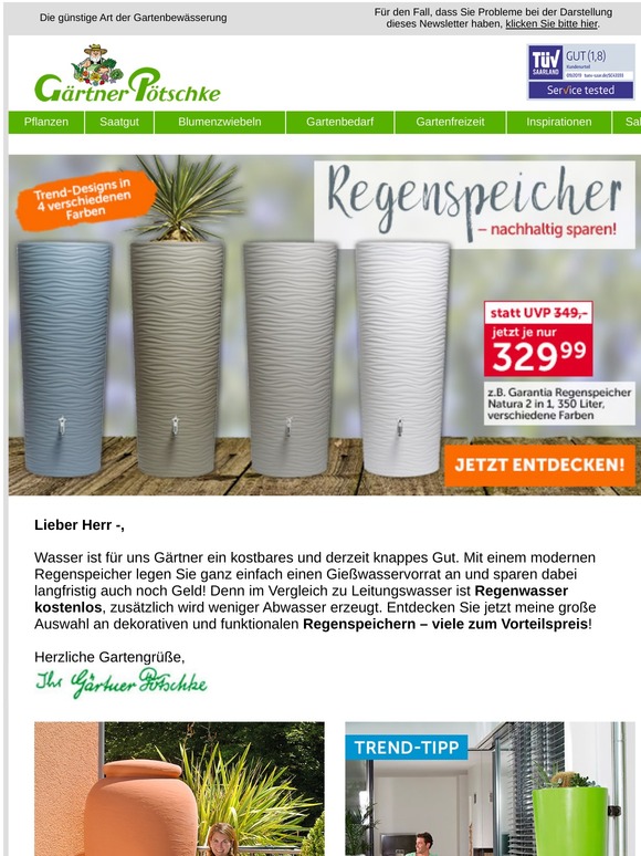 Pötschke Garten und Pflanzen Versand 💧 Nachhaltig sparen mit