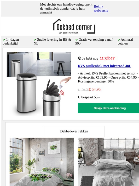 RVS Prullenbak met infrarood 48L