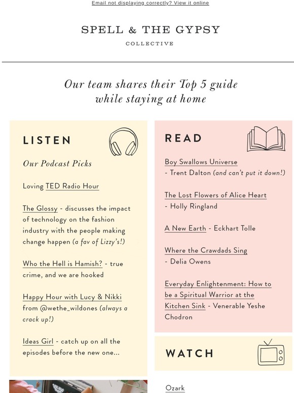 Our Top 5 ISO Watch, Read, Listen 🎵