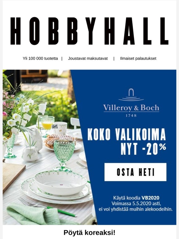 Hobby Hall FI: Kaikki Villeroy & Bochin astiat -20% | Milled