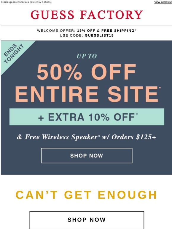 promo code guess factory canada