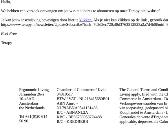 Terapy.eu: nieuwsbrief activeren abonneren