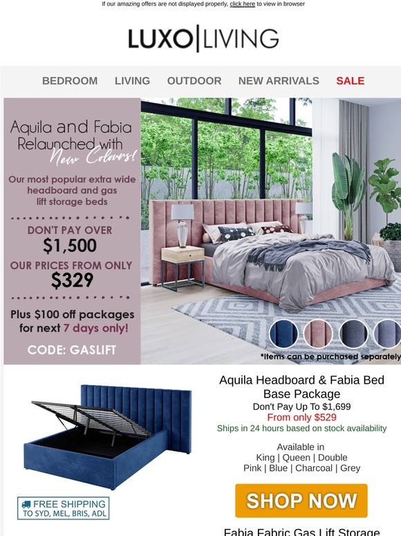 Deluxe Products RELAUNCH Extra wide headboards and gas lift beds