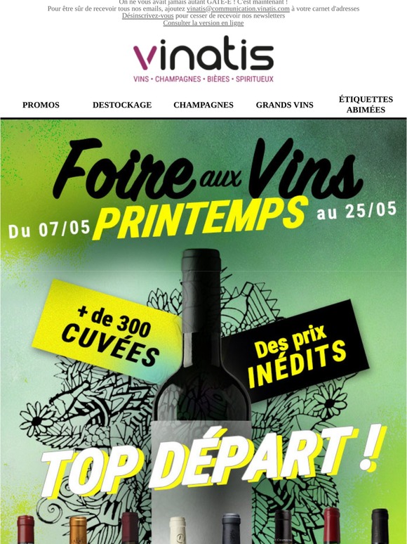 🍷 Foire aux Vins de Printemps 🌼 Plus de 300 CUVÉES incroyables jusqu'à -33% ! Une sélection PHÉNOMÉNALE !