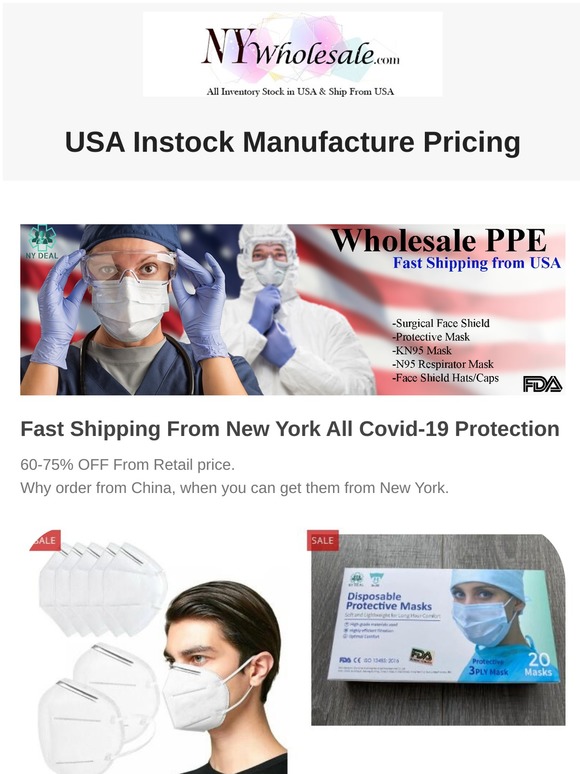 Wholesale Covid-19 PPE, USA STOCK 70% Below Retail Price