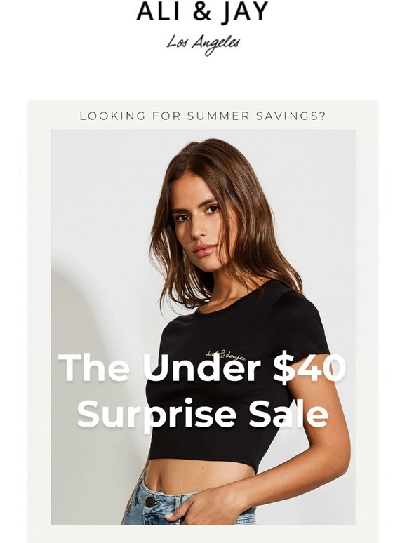 Surprise! It’s our first ever UNDER $40 SALE